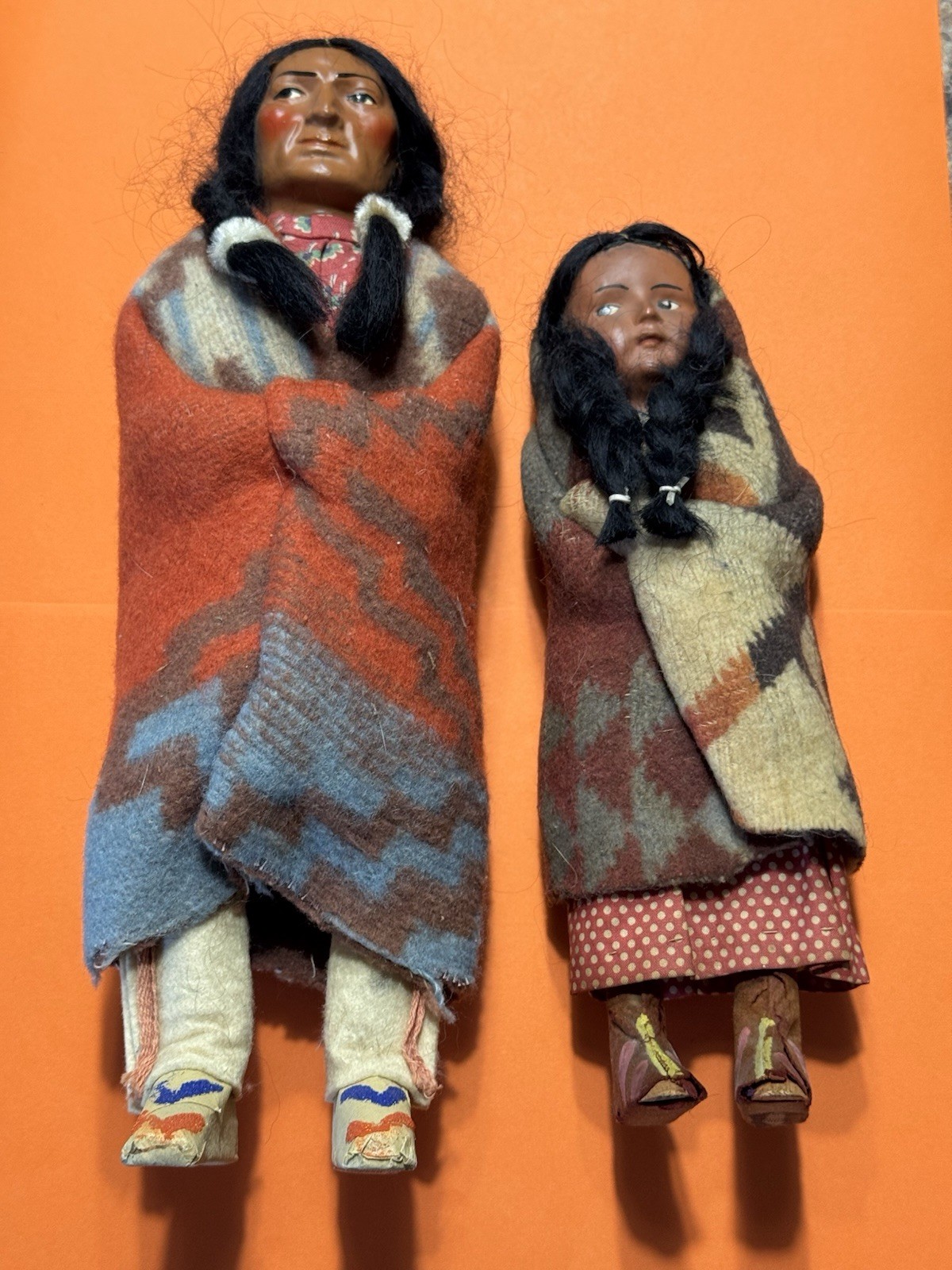 Vintage Skookum Native American Indian Dolls - Chief & Squaw