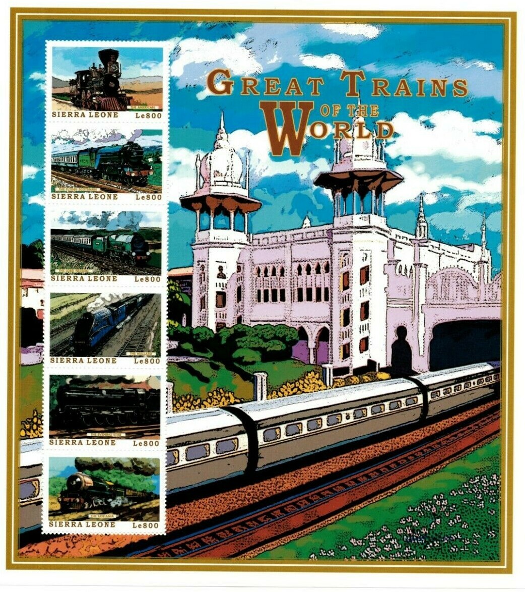 Sierra Leone 1999 - Trains of the World - Sheet of 6v - Scott 2218 - MNH