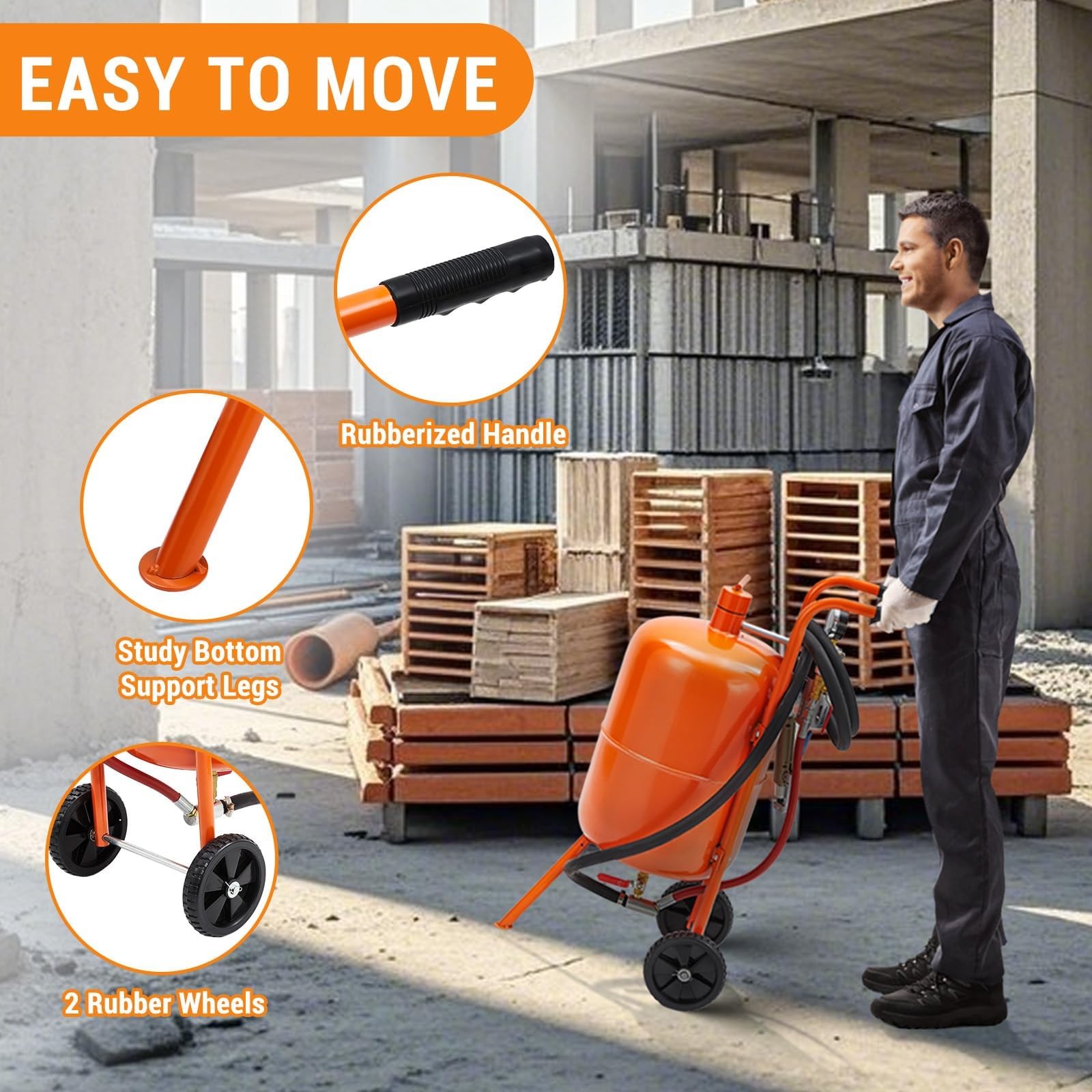 10Gallon Sandblaster 125PSI Pressure Air Sand Blasting Portable Abrasive Blaster