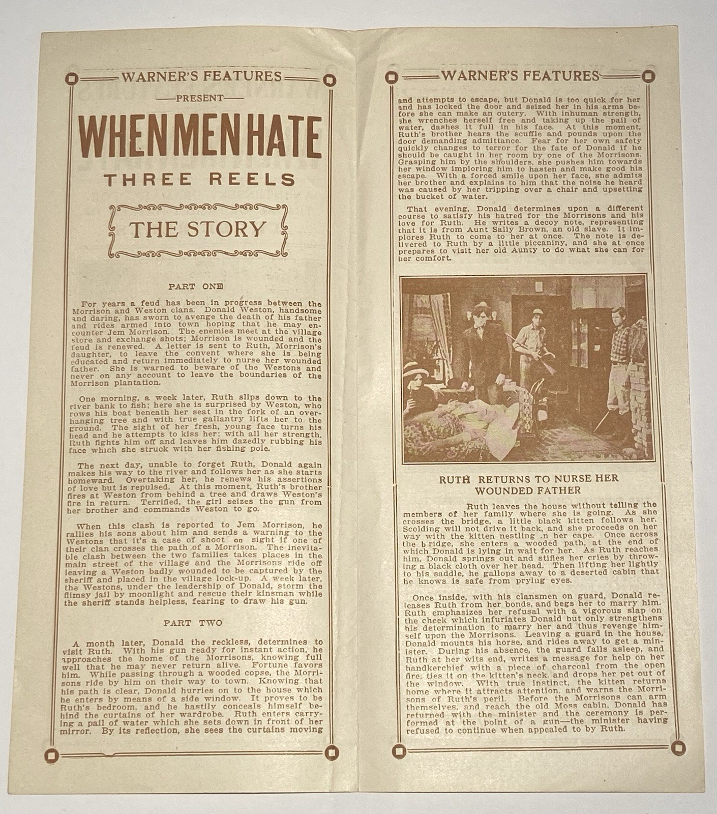 WHEN MEN HATE Rare 1913 Silent Film SIDNEY OLCOTT Movie Herald WARNER'S FEATURES