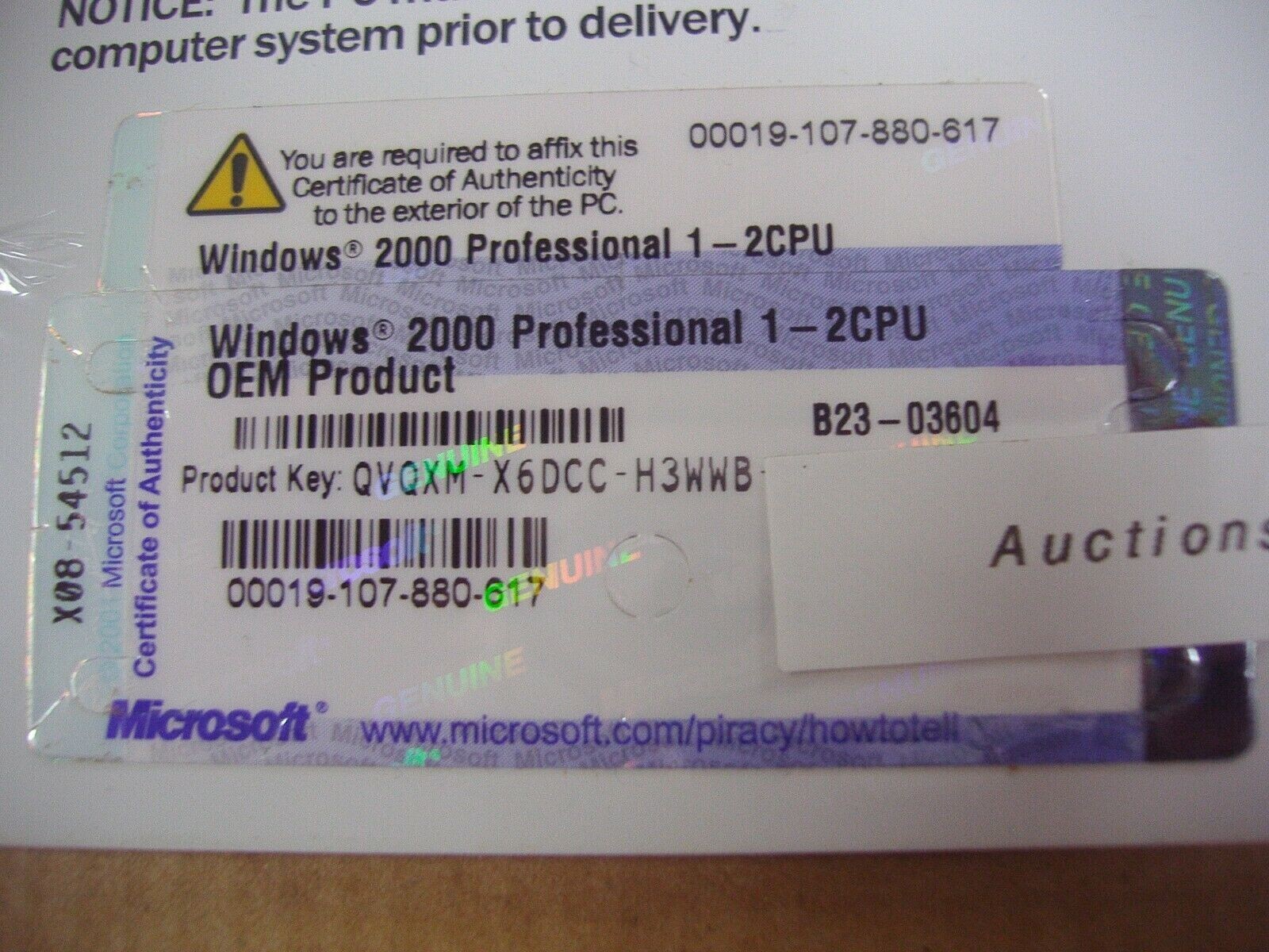 MICROSOFT WINDOWS 2000 PROFESSIONAL FULL OPERATING SYSTEM w/SP3 MS WIN PRO=NEW=