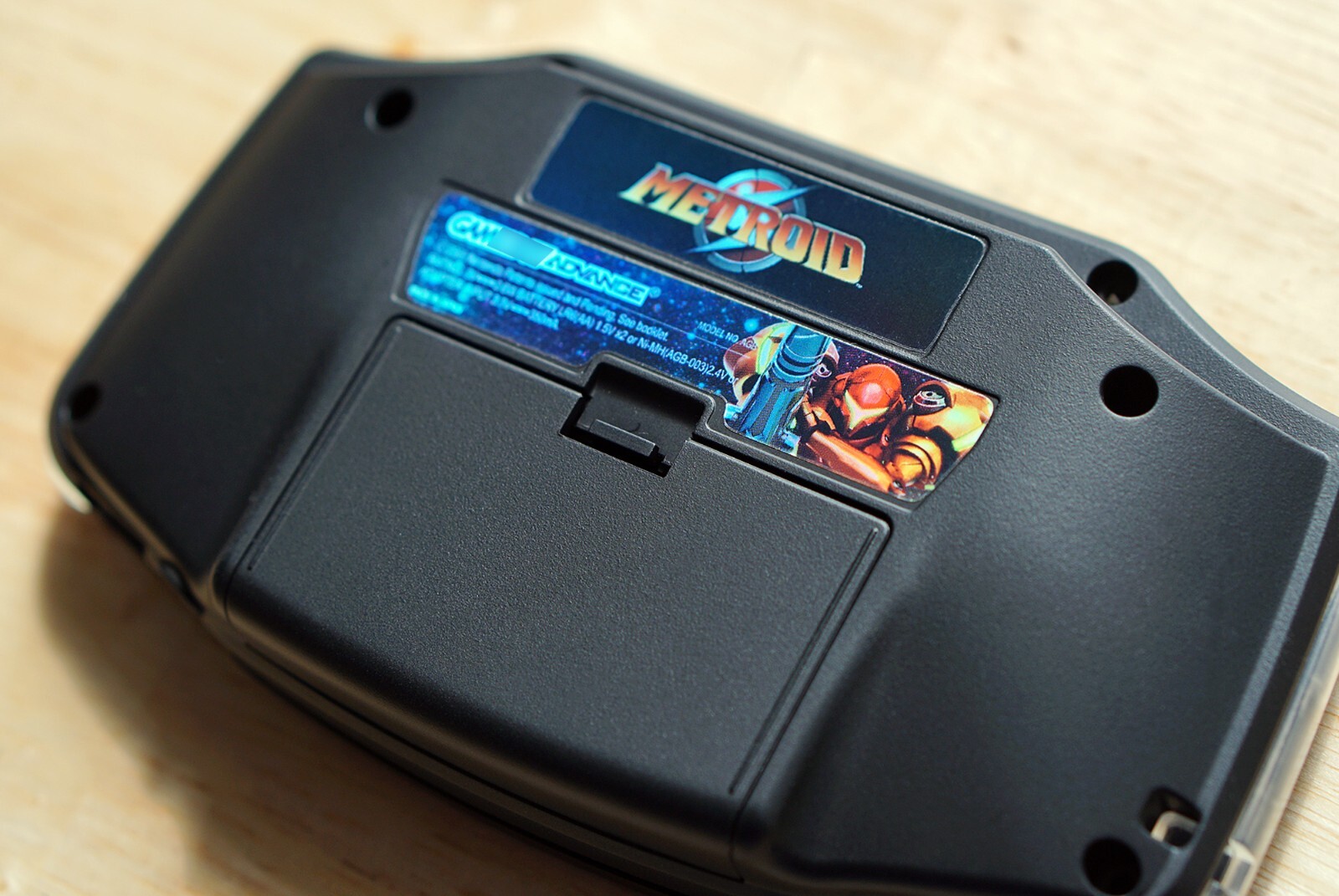 Gameboy Advance GBA Metroid Holographic Back Sticker Set