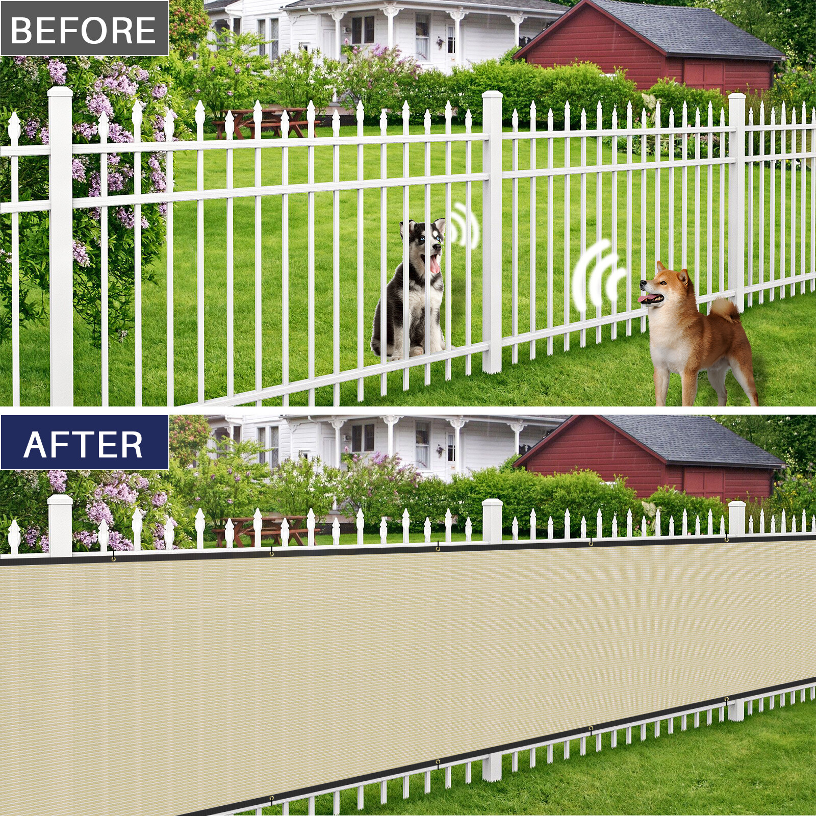 4' 5' 6' 8' Tall Privacy Fence Screen Beige Windscreen Yard Shade Mesh Cover