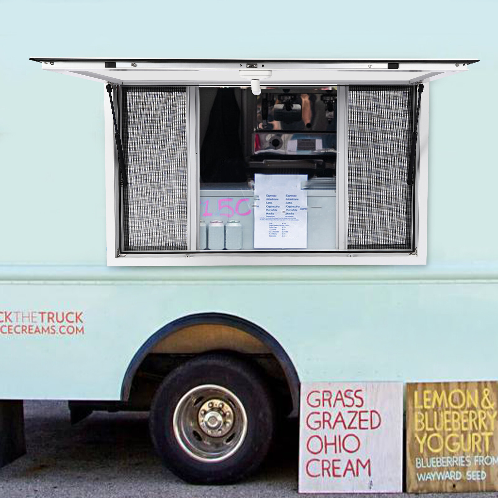 48"L x 30"W Concession Stand Serving Window Food Truck Service Awning w/ Hooks