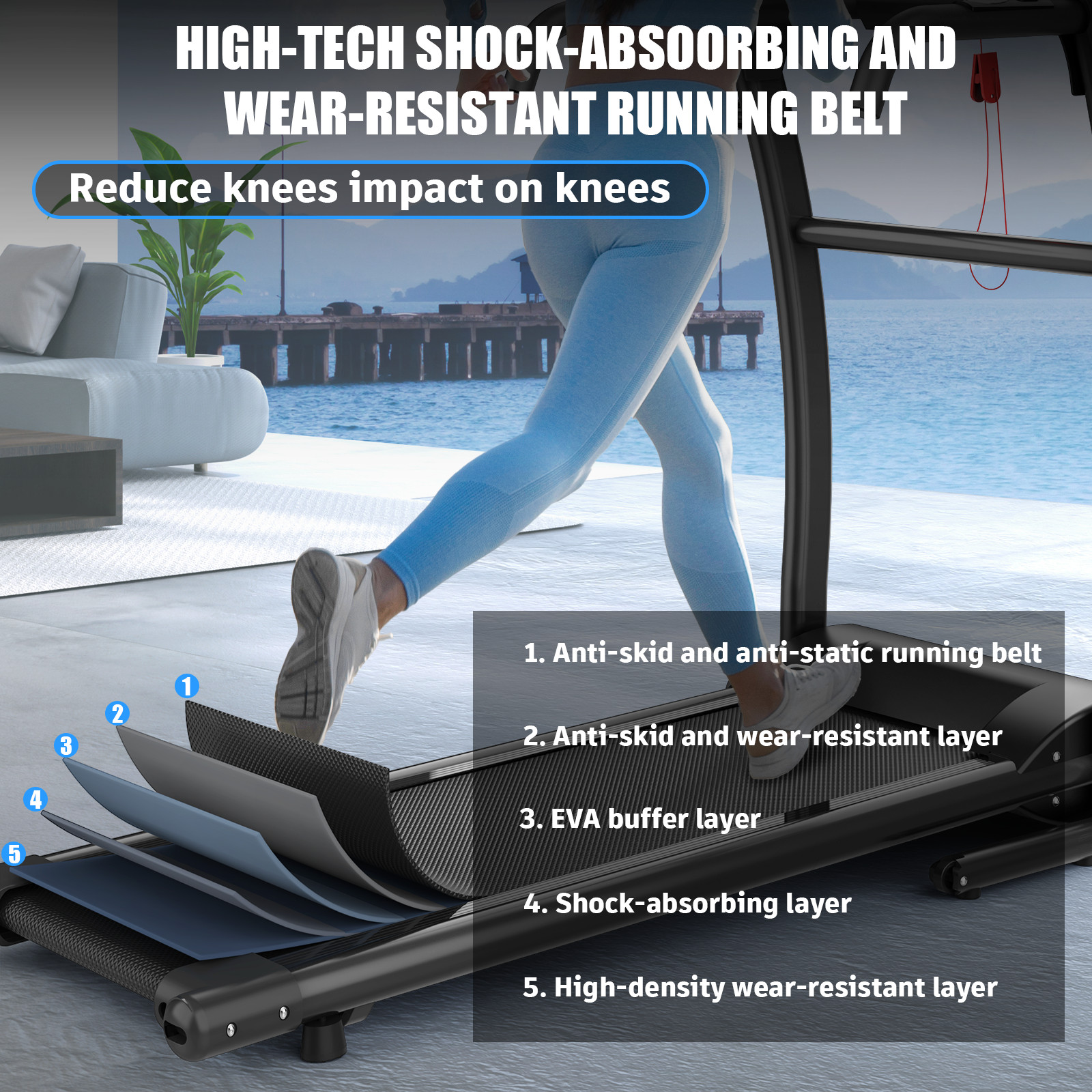 3.0HP Foldable Treadmill for Home Electric Quiet Folding Running Jogging Machine