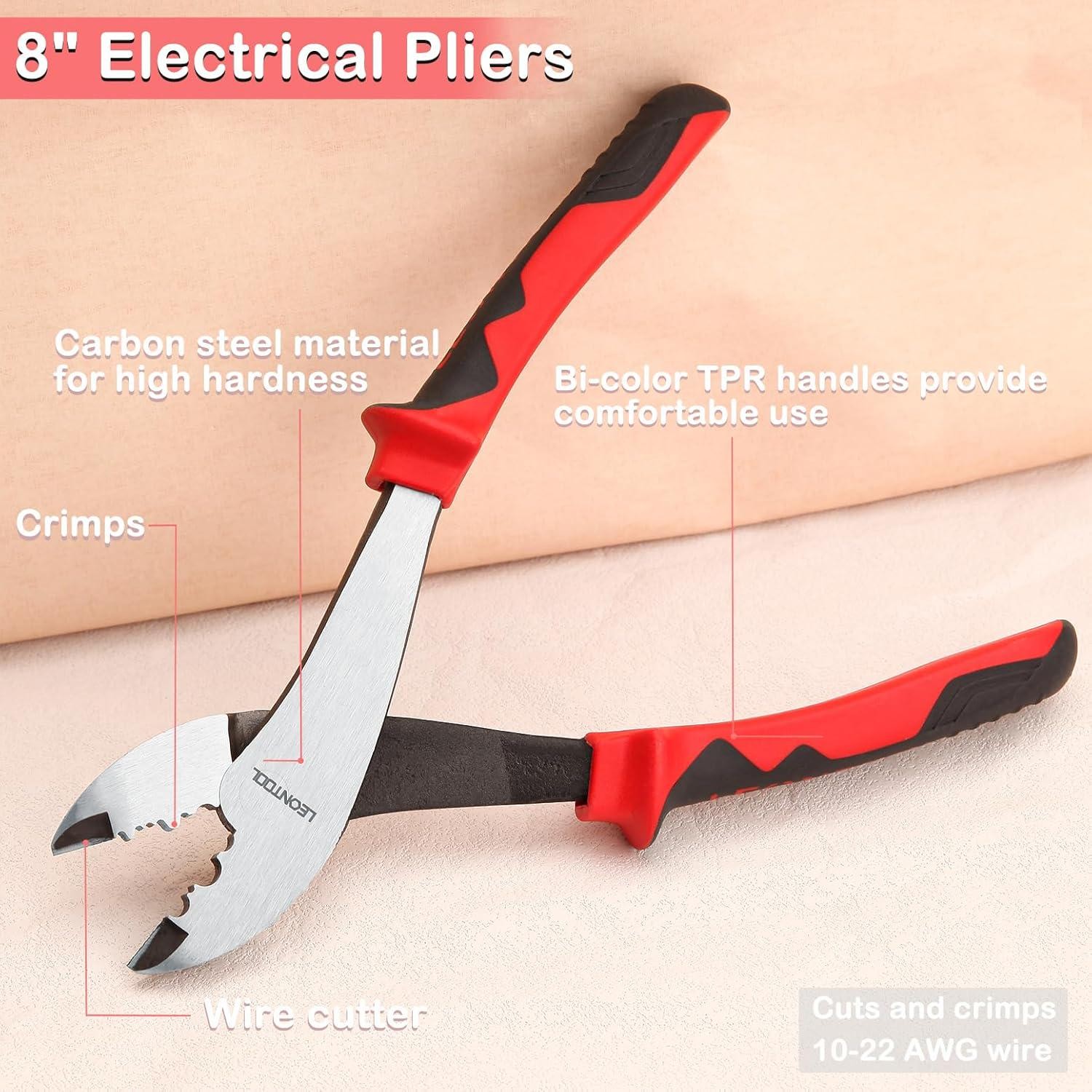 Electrician's Terminal Crimp Pliers with Cutter Wire Crimping Tools Electrical
