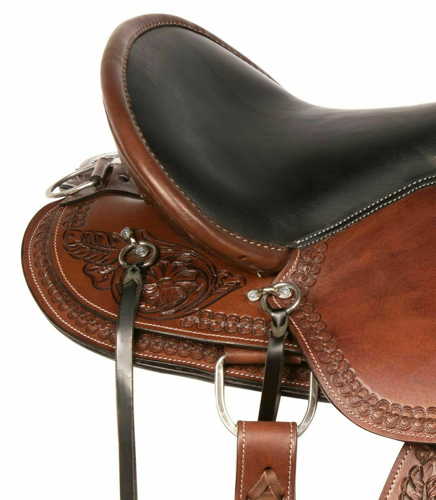 New Horse Saddle Western Trail Gaited Endurance Leather Tack .