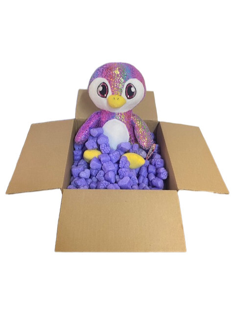 FunPak Packing Peanuts Purple Hearts MiniPack .6 cu ft Biodegradable