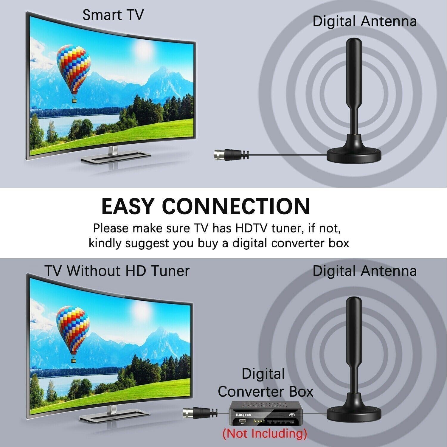 5600 Miles Digital TV Antenna Indoor HDTV Amplified Signal Booster 4K HD 1080P