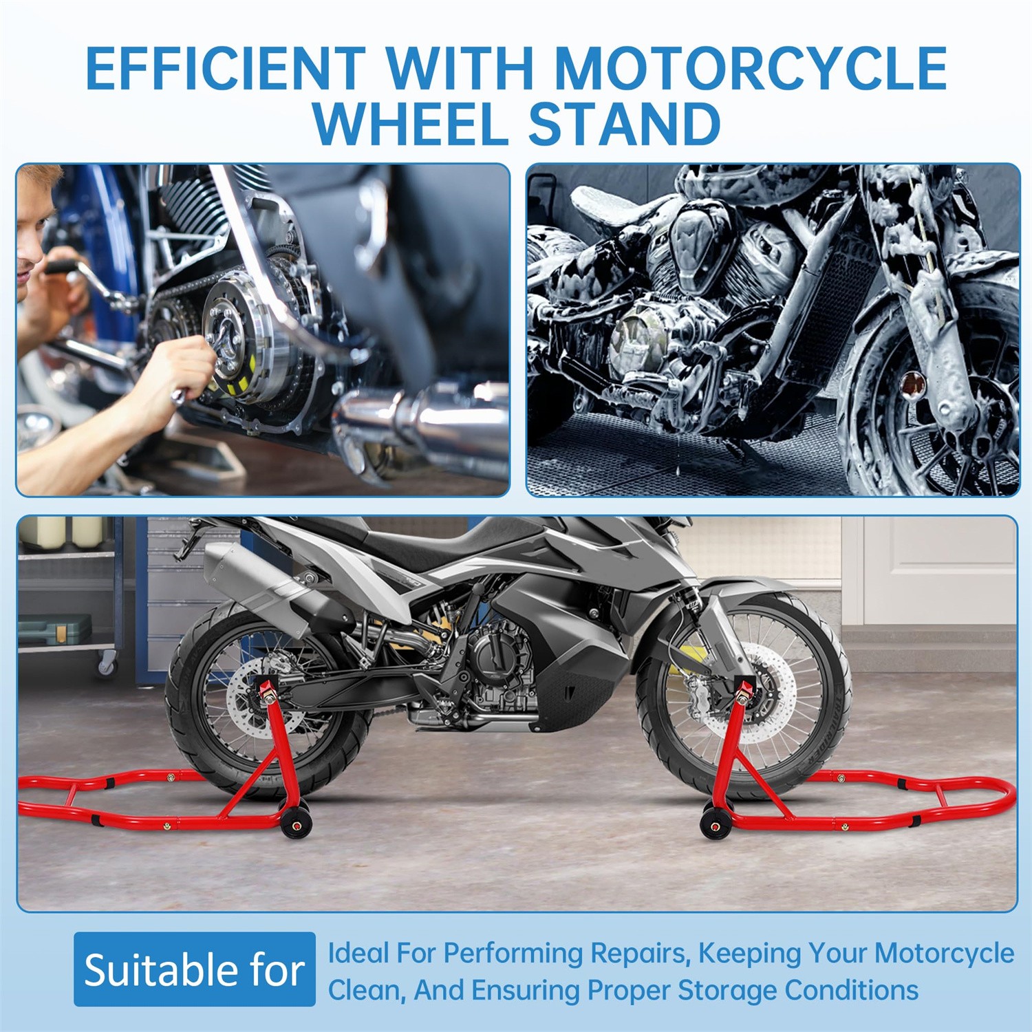 900 LBS Sport Bike Motorcycle Stand Front&Rear Wheel Lift Swingarm Paddock Stand