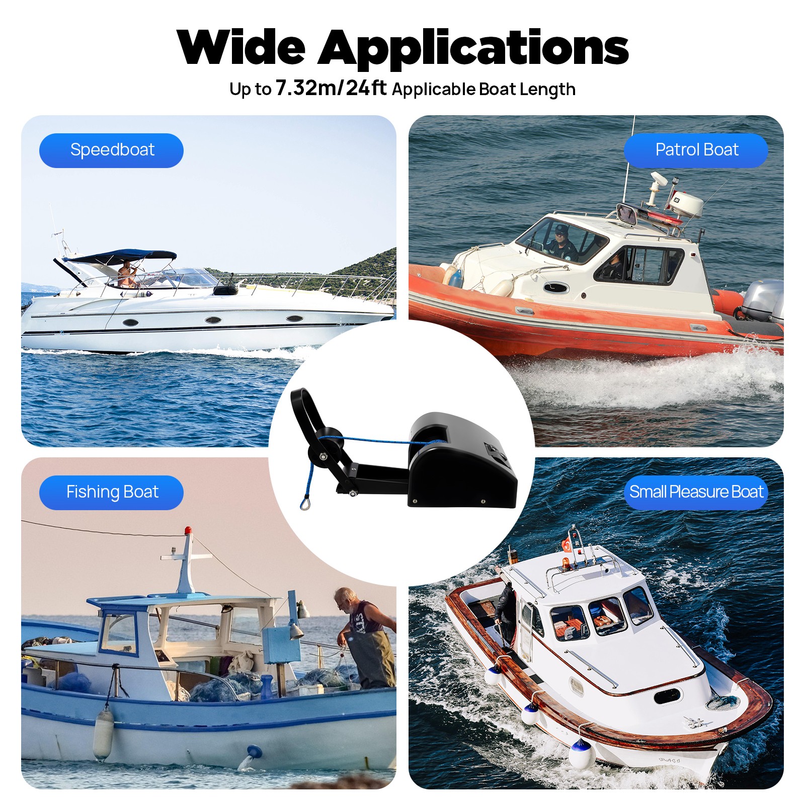 35LBS electric anchor winch Boat Marine Winch with remote control&Anchor Roller