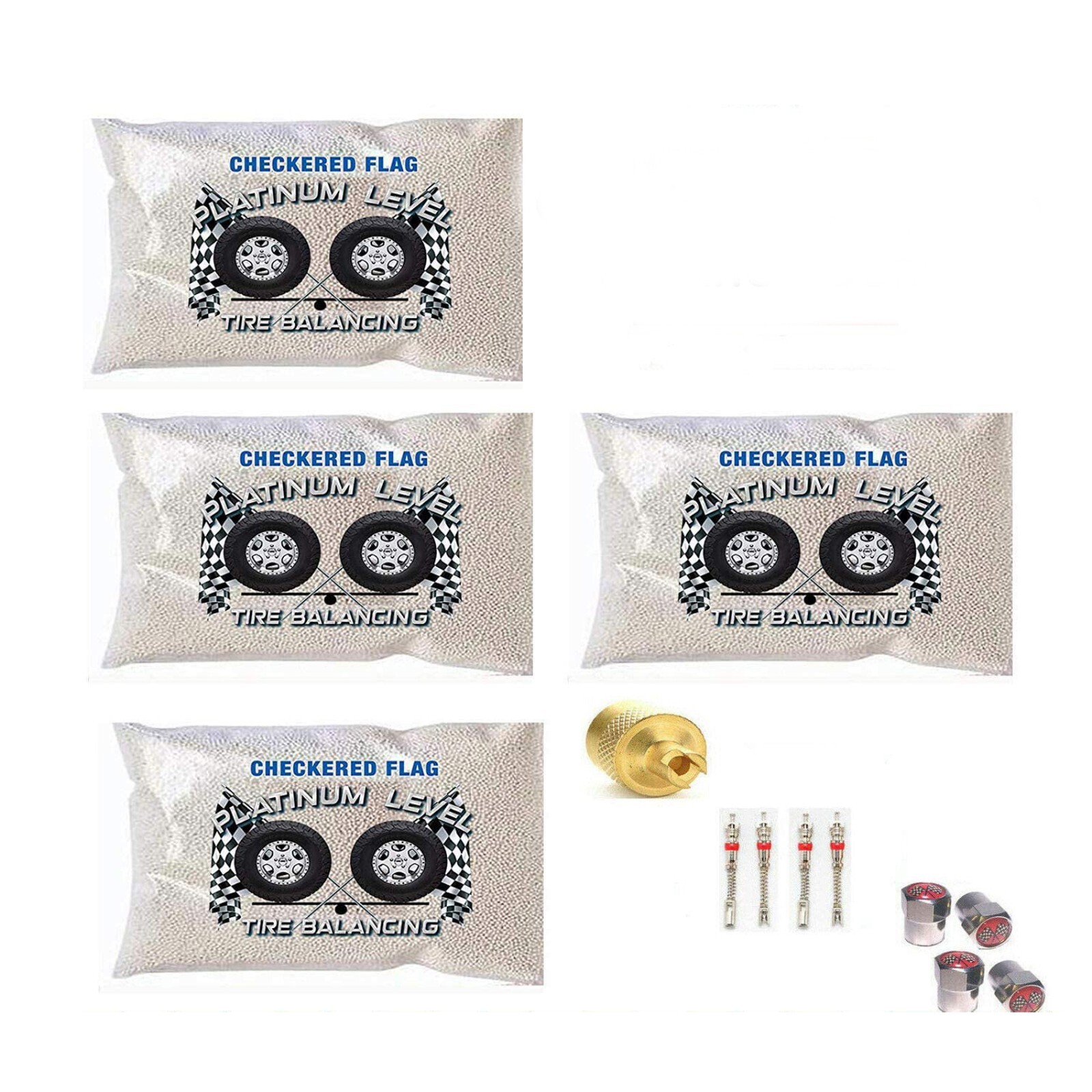 (4-4oz) Tire Balancing Beads 4 ounce Balance Bags by Checkered Flag