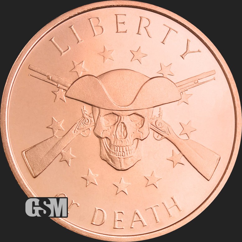 1 Oz. Solid .999 Fine Copper Round - Liberty or Death 2026 - Golden State Mint