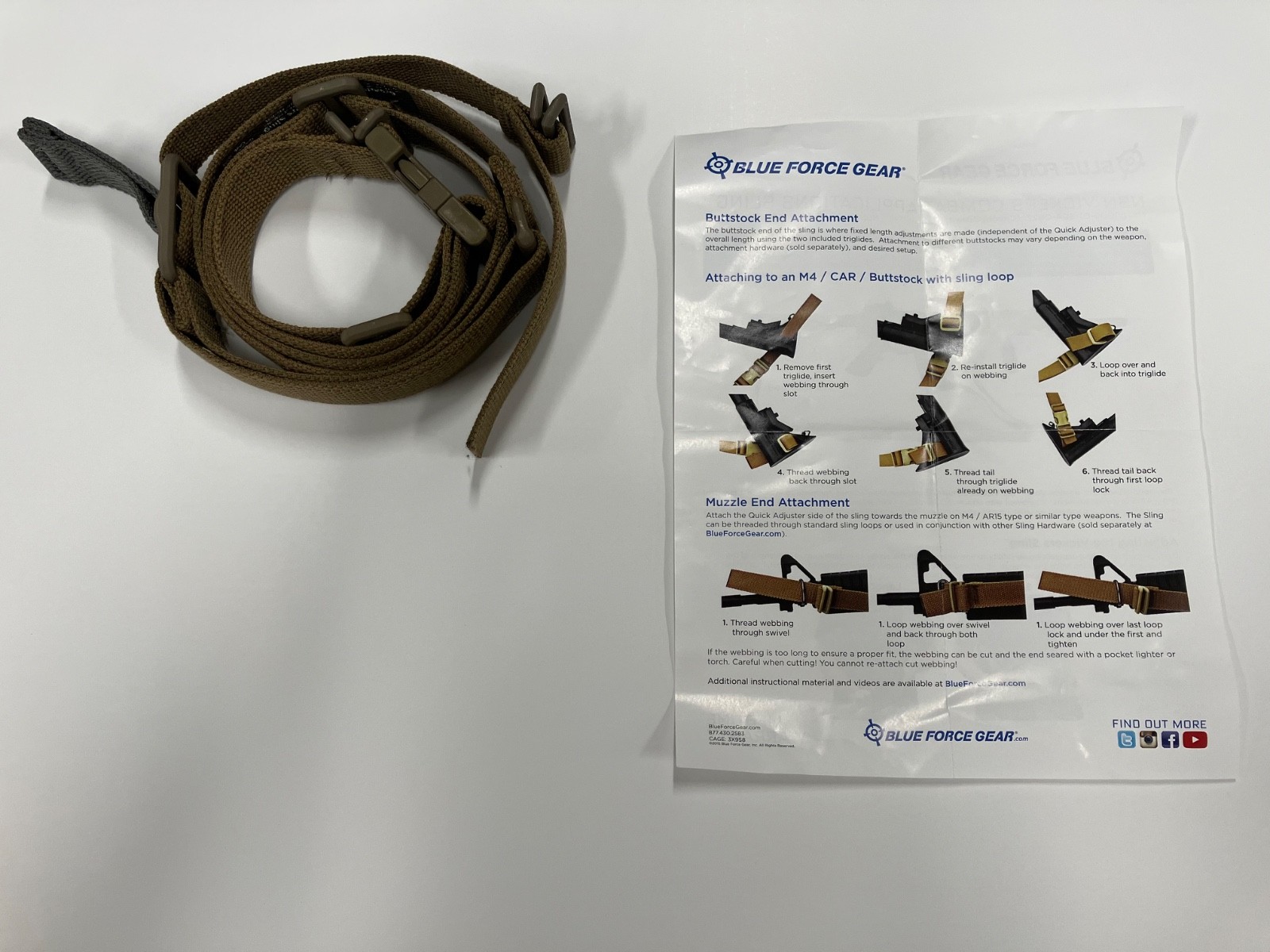 Blue Force Gear Vickers Combat Applications Sling 2 Point Coyote Brown