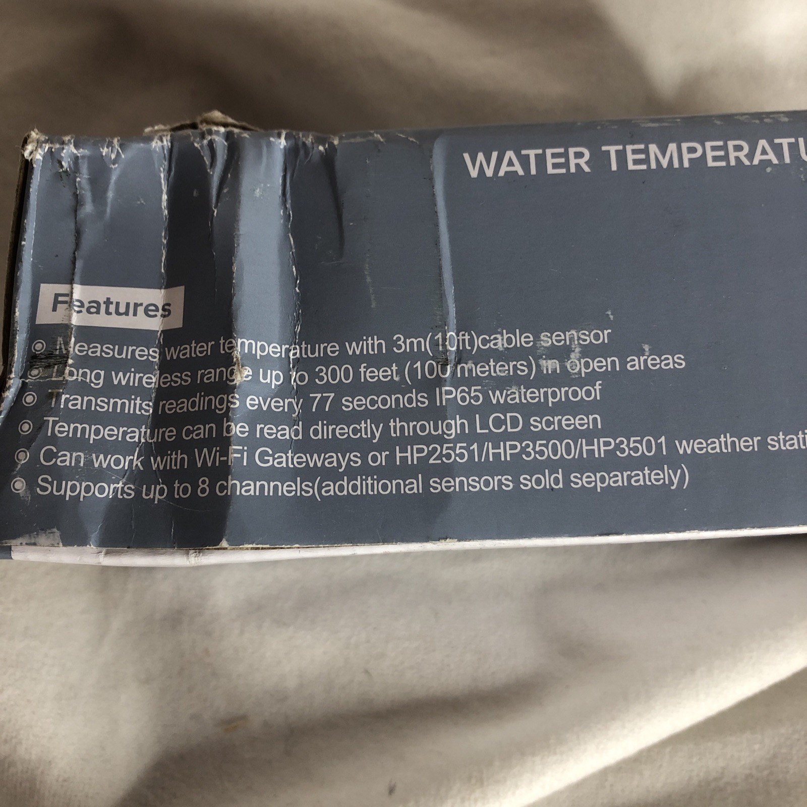 Digital Pool Thermometer with LCD Display, Waterproof Water Temperature Sensor