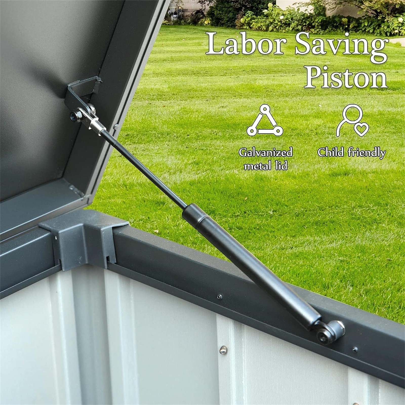 200 Gallon Outdoor Storage Deck Box Waterproof Large Patio Storage Bin Lockable