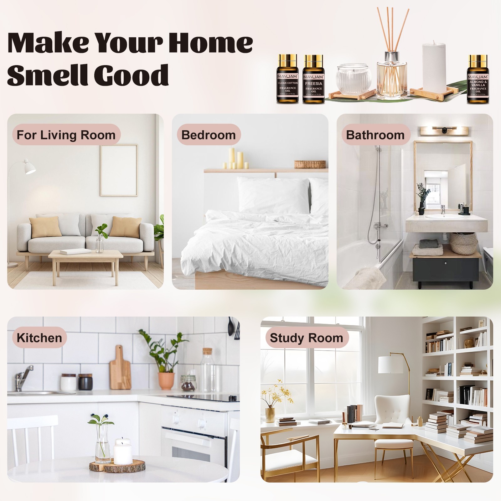 MAYJAM 20Pcs Fragrance Oil Gift Set for Candle Soap Incense Making Scented Oils