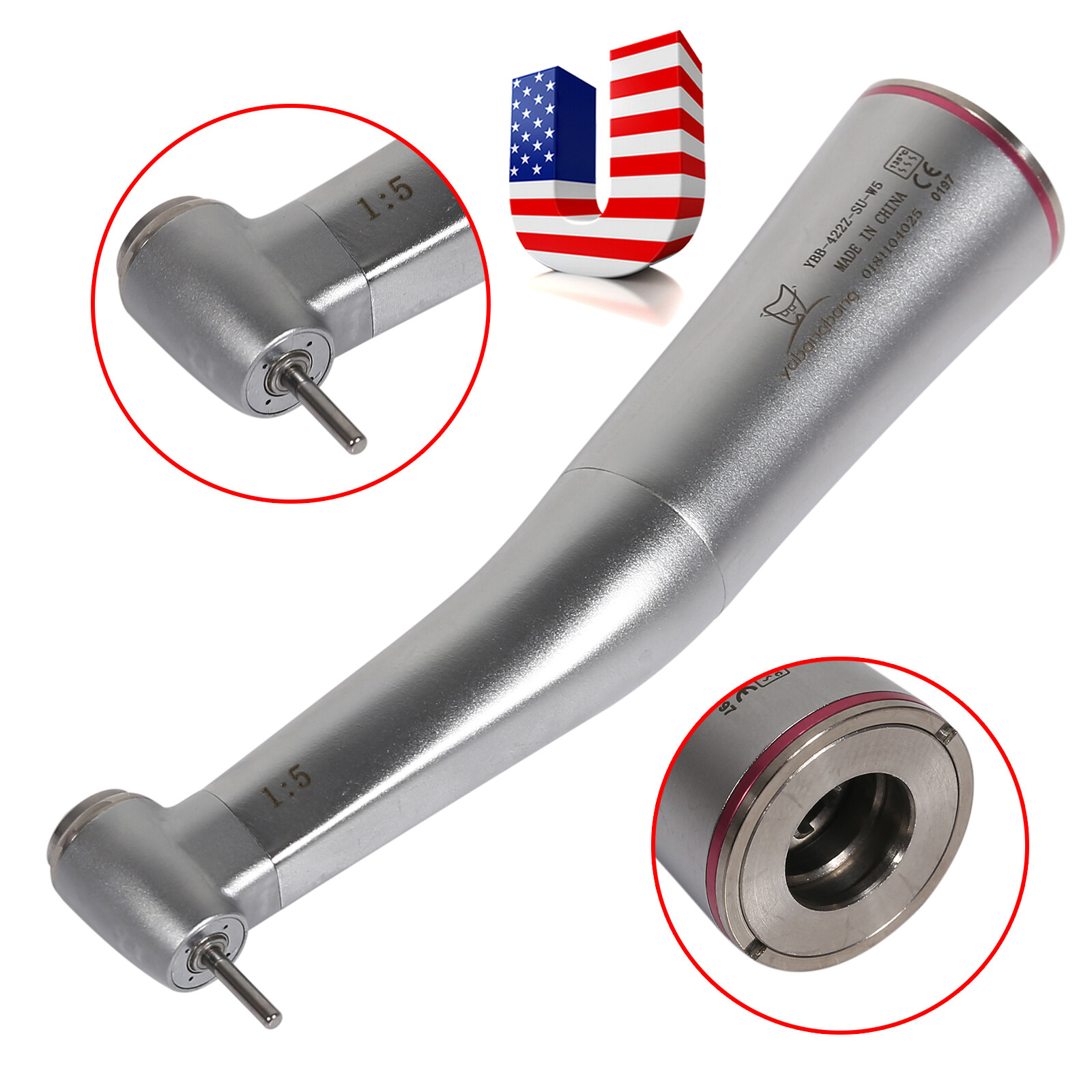 NSK Style Dental Brushless LED Electric Micro Motor/1:5 Increasing Handpiece UPS