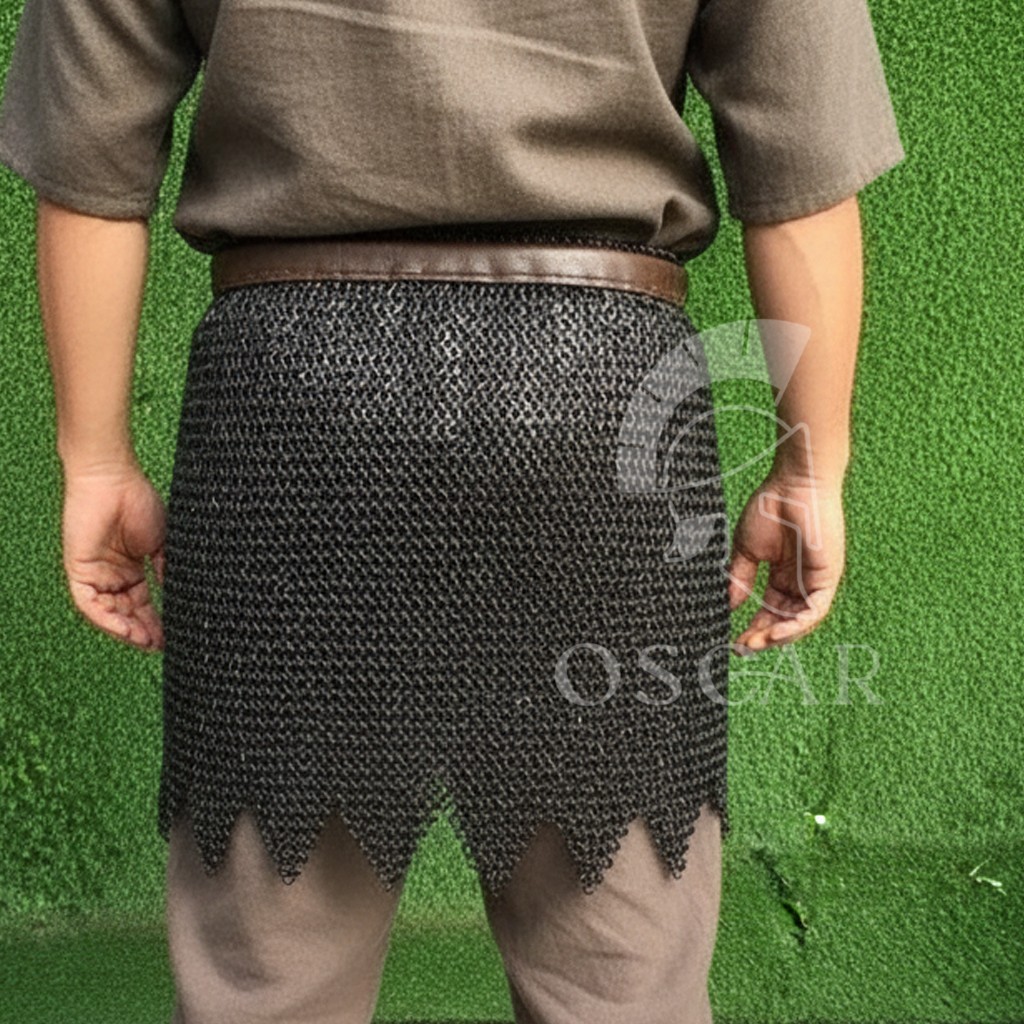 Chainmail Skirt 9MM Flat Ring Riveted w Washer zig zag Medieval Chainmail Easter