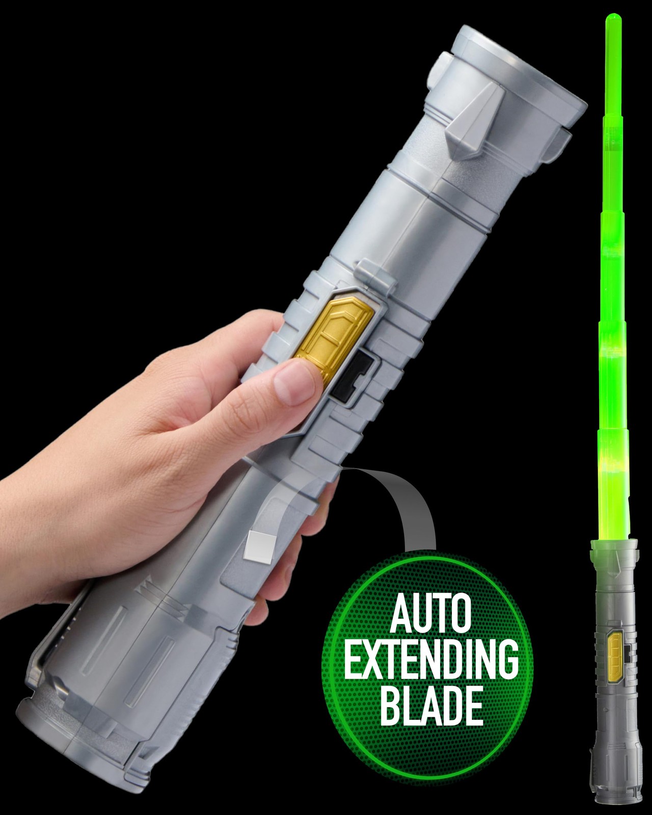 Power Saber Energy Blade Green First Ever Automatic Saber Auto Extending & Re...