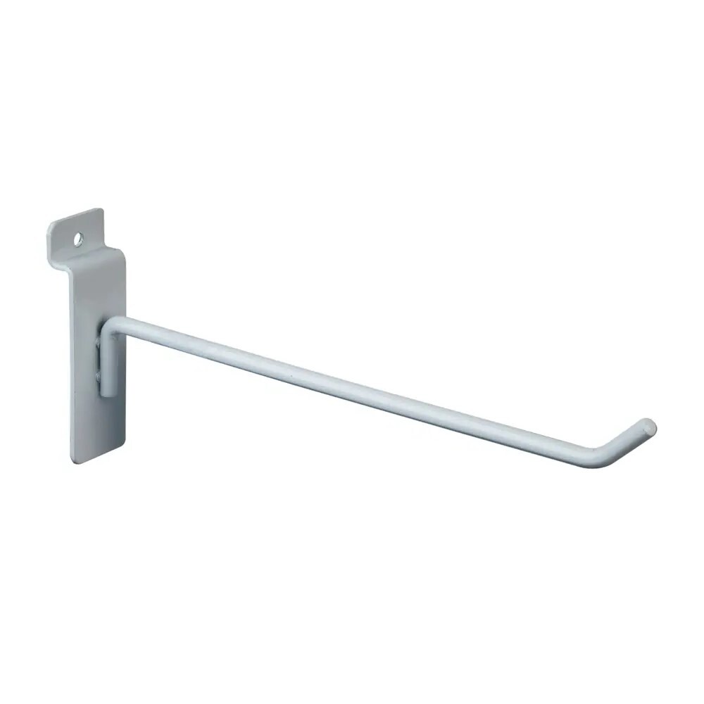 8" Slatwall White Peg Hooks Slat Wall Retail Display