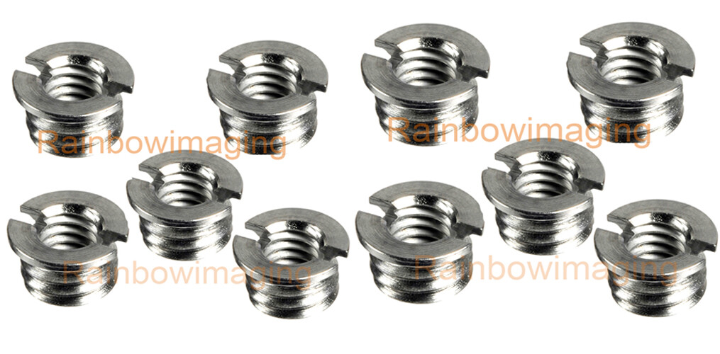 (10 Pcs) Stainless Steel 3/8"-16 to 1/4"-20 Convert Screw Adapter for Tripod