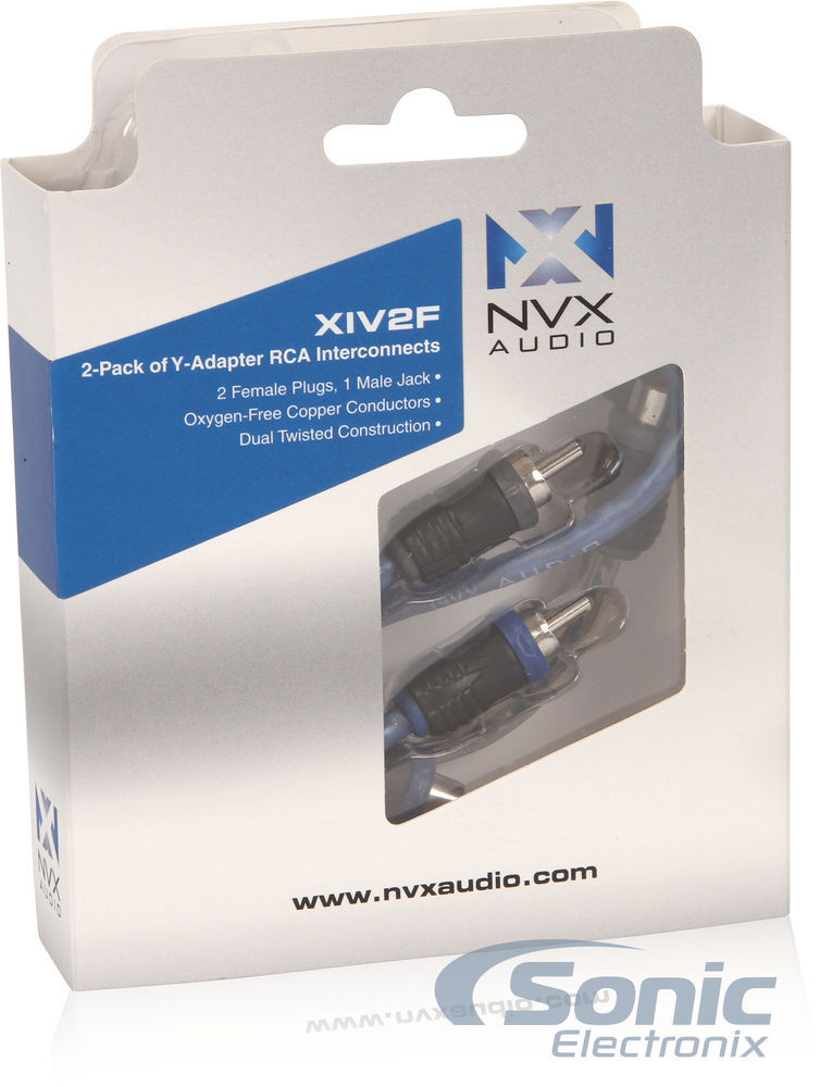 NVX XIV2F 2-Pack of 1 Male to 2 Female Y-Adapter RCA Audio Interconnect Cables