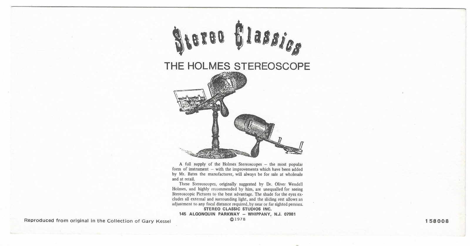 Haste Thee Winter, Hast Away..., 1978 Reproduction Stereoview