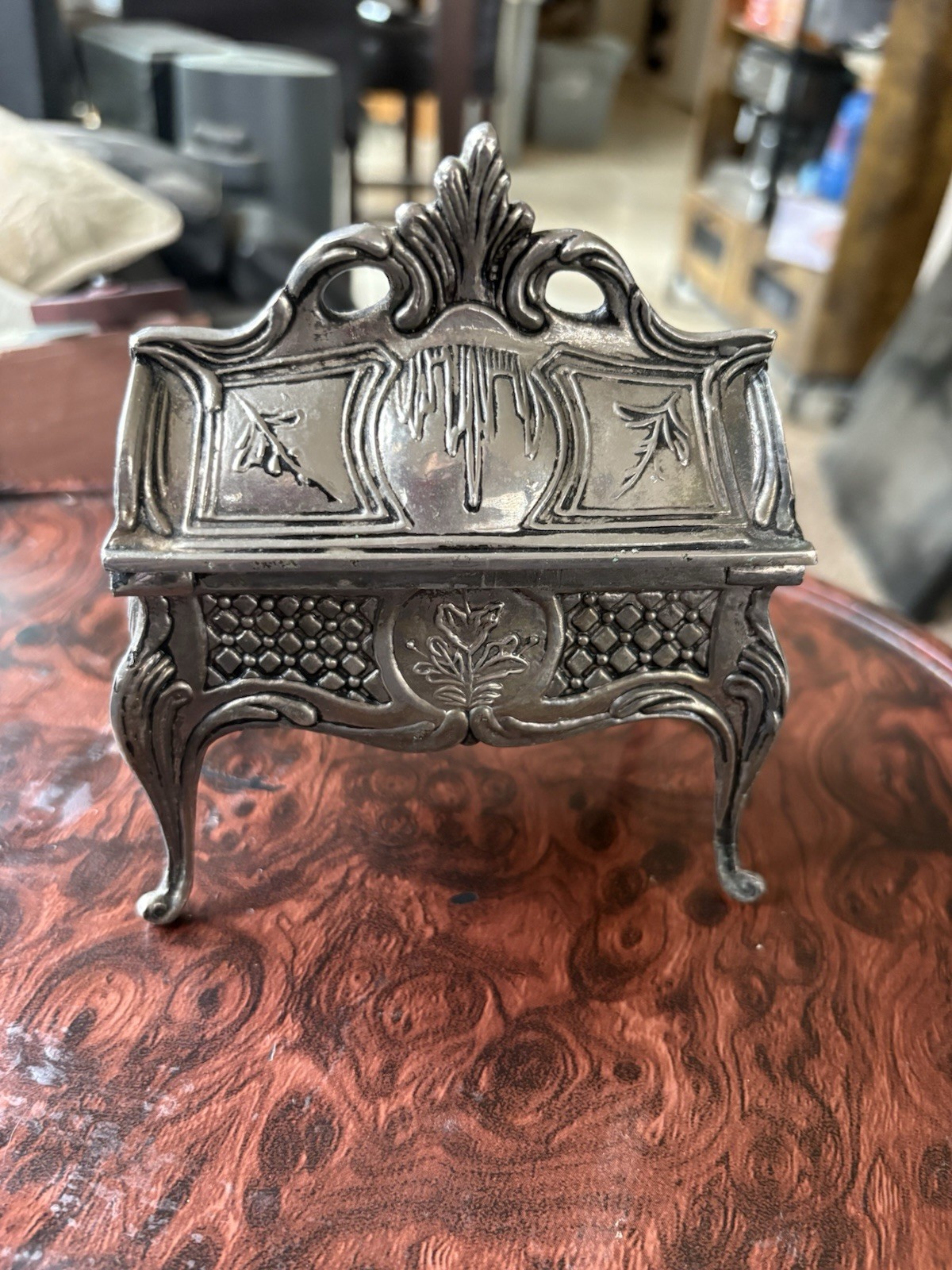 vintage chest of drawers jewelry box Silver