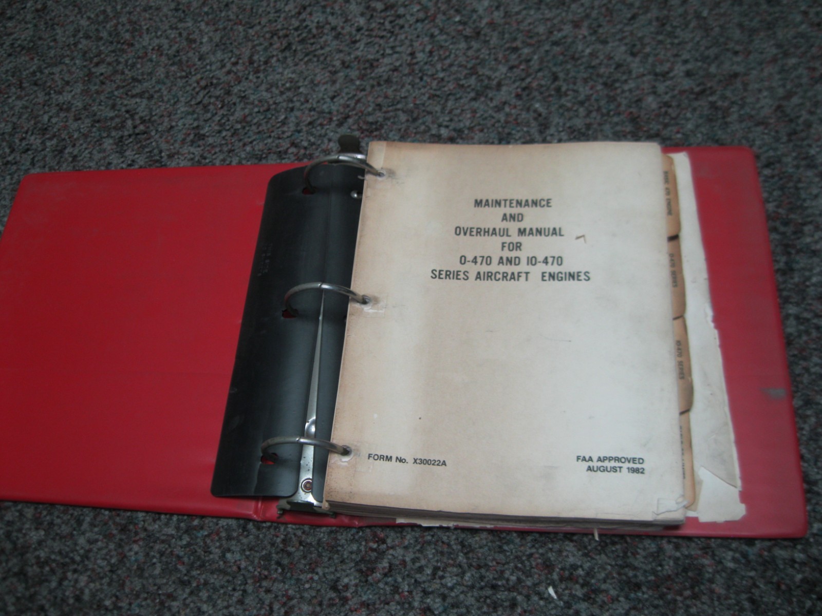 1982 Continental O-470 & IO-470 Series Engines Maintenance & Overhaul X30022A