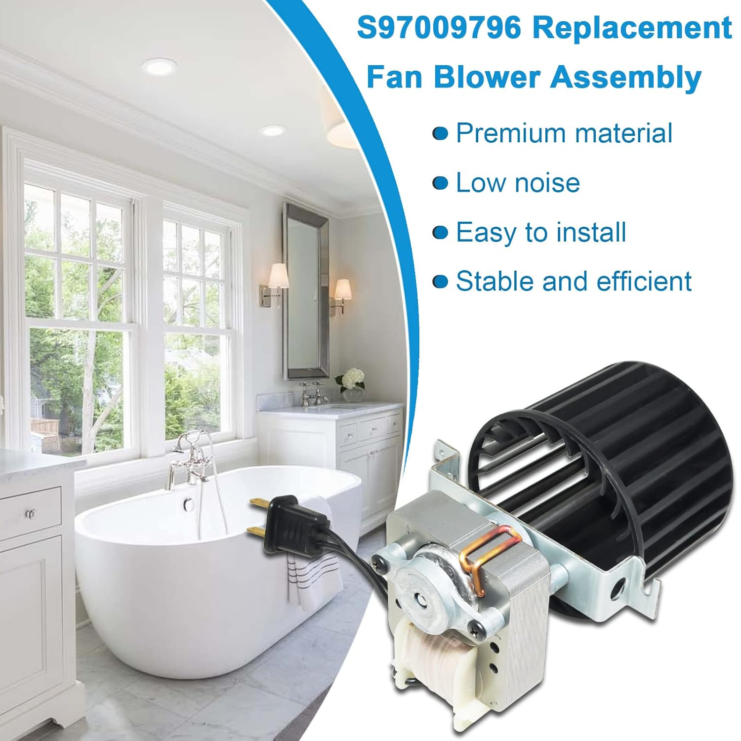 Upgraded Replacement Fan Blower Assembly S97009796 for Broan 162 & 164 Series