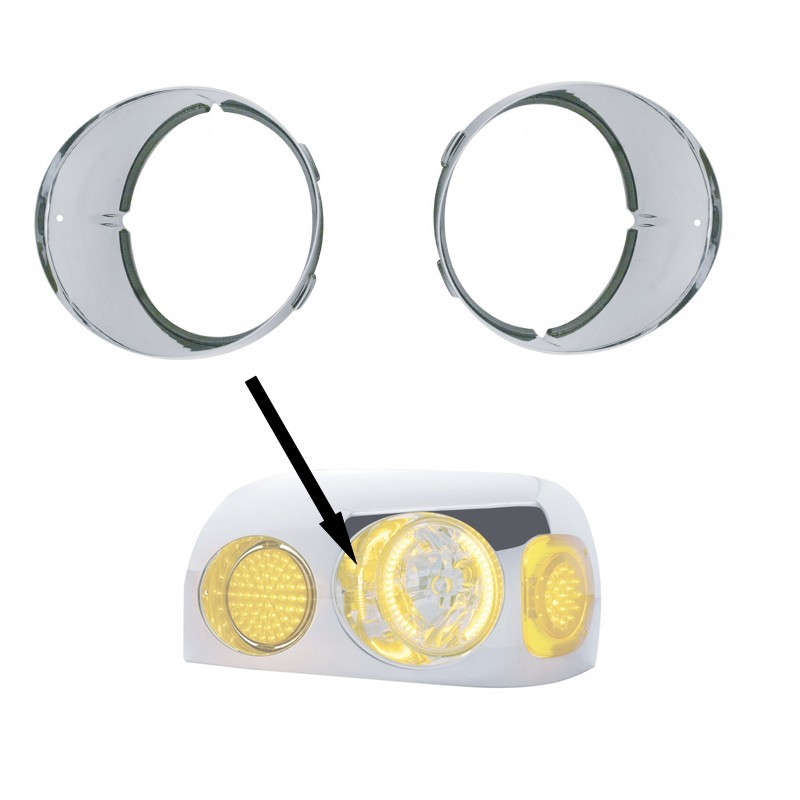 Freightliner Inner Headlight Chrome Bezel fits 2005- Century models 32374+5