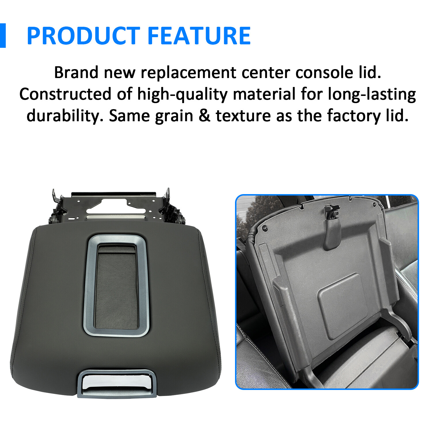 Leather Center Console Armrest Lid For 2014-2019 Chevrolet Silverado GMC Sierra