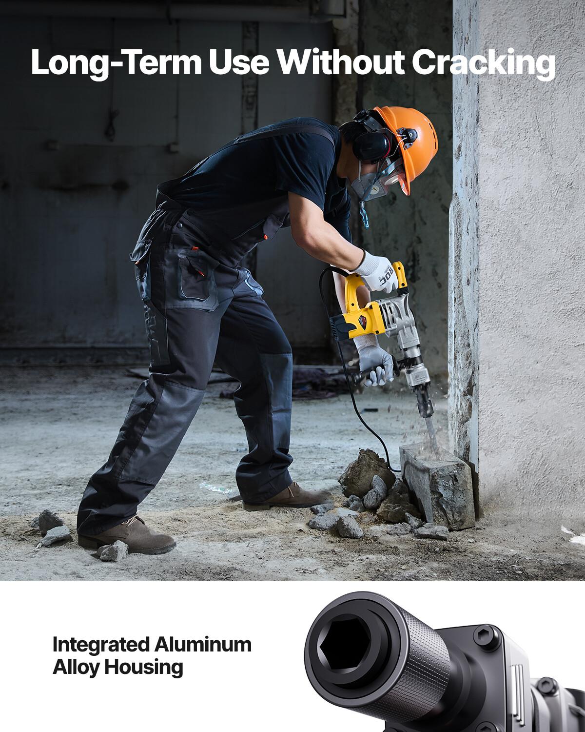 Demolition Jack Hammer Concrete Breaker 1400W Electric Hammer 2 Chisel Bit