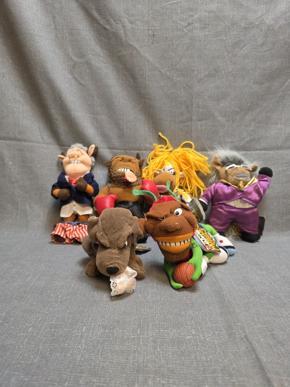Vintage 90's Meanies Plush Lot Of 6 Infamous Series