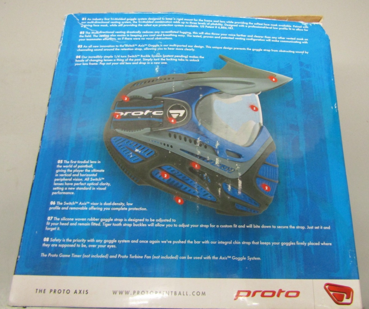 Proto Axis Paintball Mask Goggle - Black/Blue