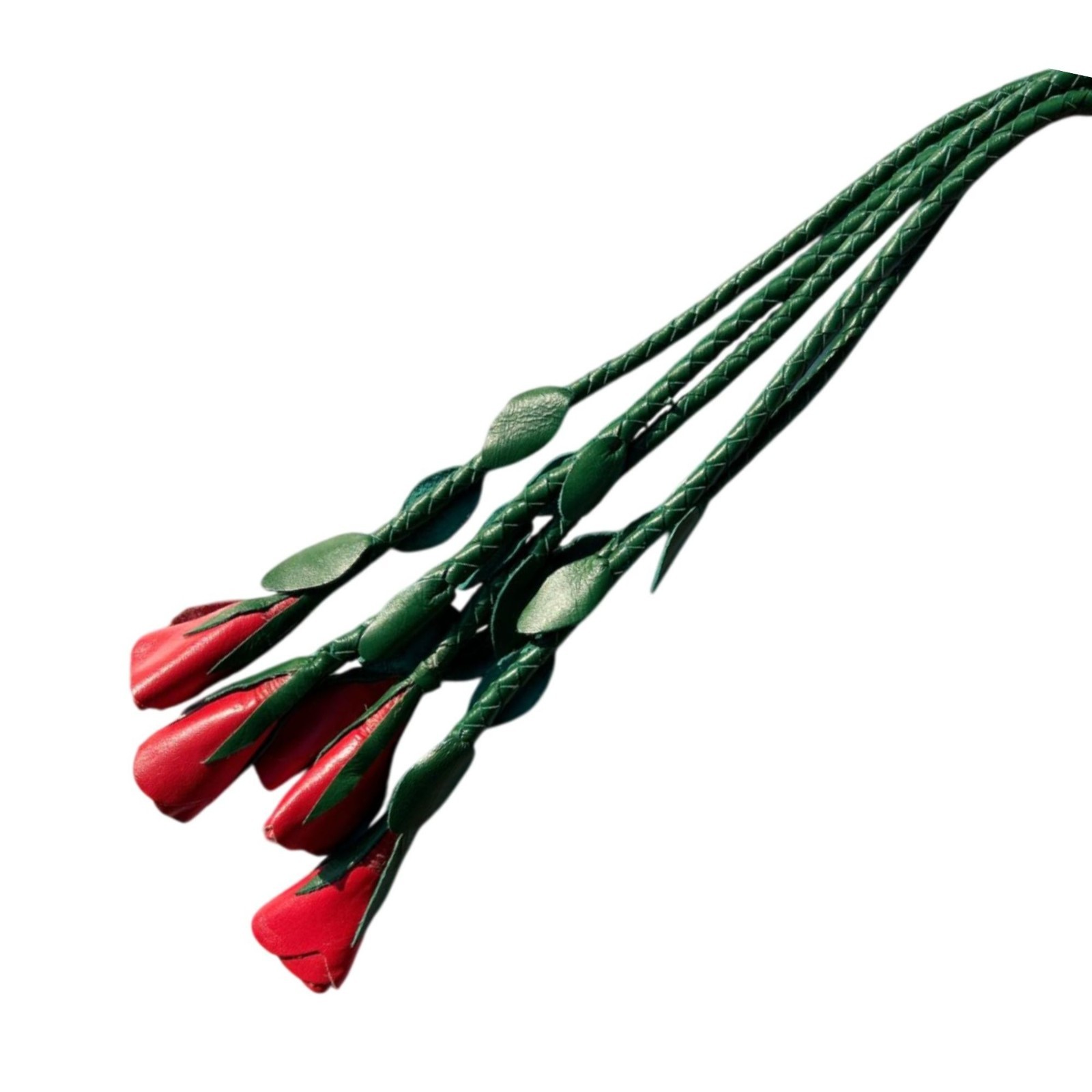 Genuine Cowhide Leather Flogger Whip 05 Falls BDSM Roleplay Adult Toy Handle