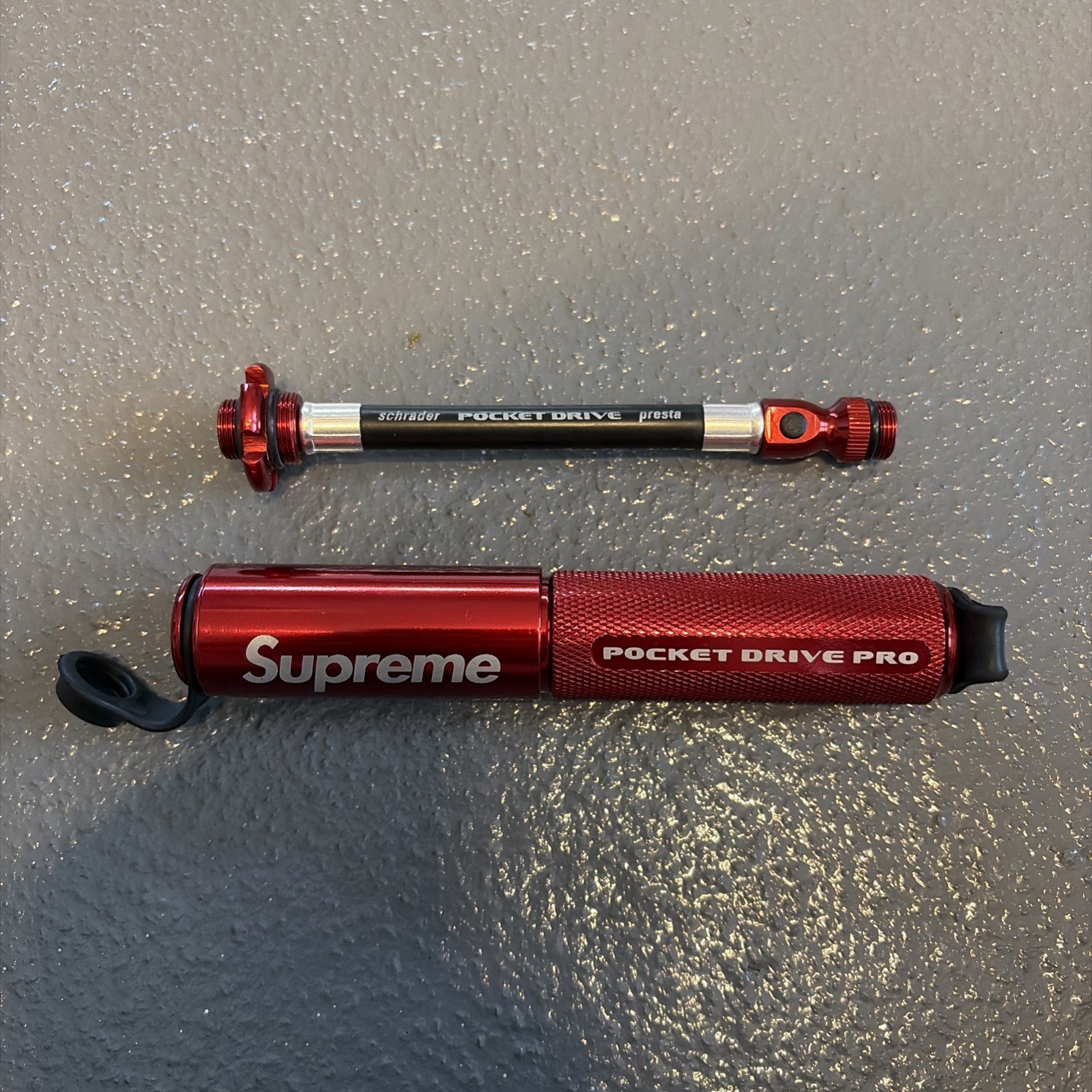 NEW Supreme x Lezyne Pocket Drive Pro Bike Portable Pump, 2021 SS21 Red Chrome