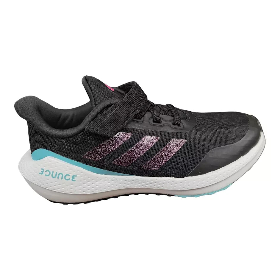 Adidas KIDS EQ21 Run Black Pulse Aqua Running Athletic Shoes - Size 13 K
