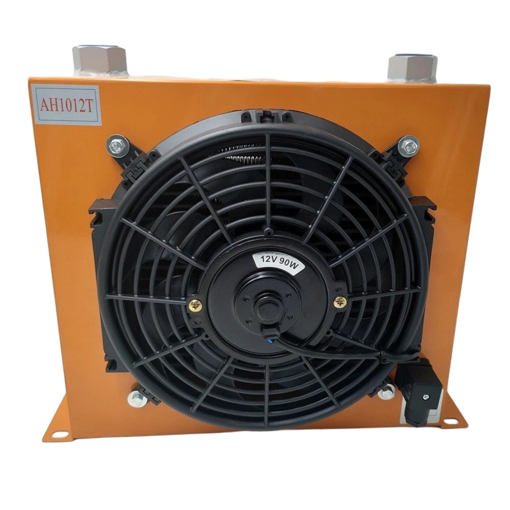New AH1012T-CA DC12V Industrial Hydraulic Oil Cooler 100L/min Flow Fan Radiator