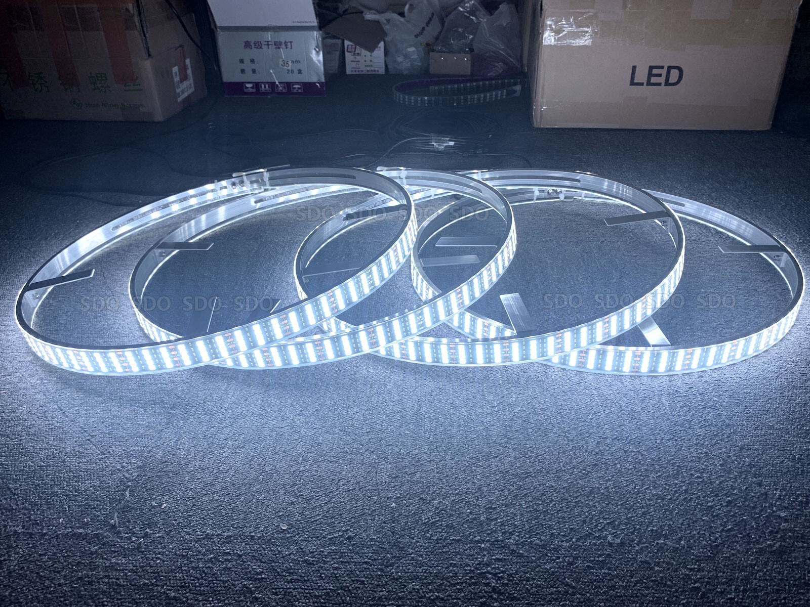 4Rings 15.5'' Quad Row Wheel Lights Strobe Pure White LED Rim Lights for Truck