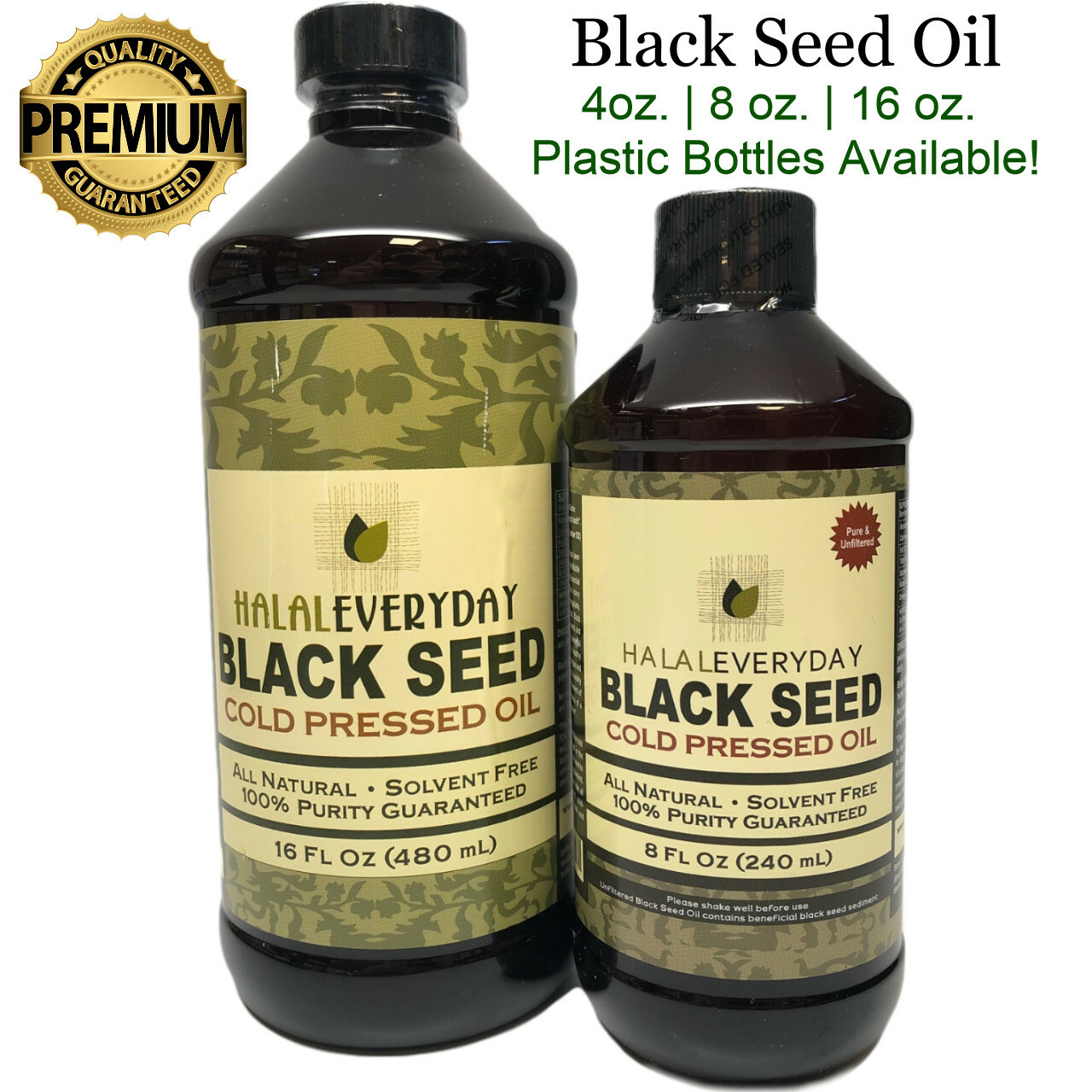 Black Seed Oil - 100% Pure Organic COLD PRESSED Cumin Nigella Sativa Unrefined