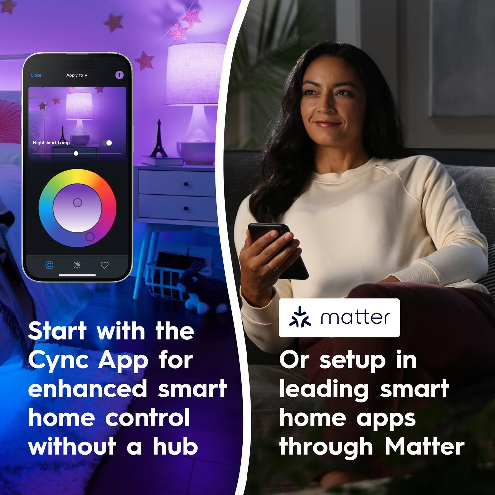 GE 4pk Cync Direct Connect Full Color A19