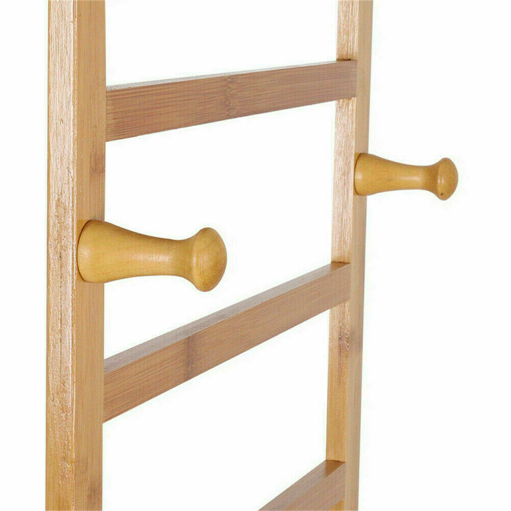 Bamboo Clothes Rail Rack Garment Storage Organizer Hanging Shelf On-Wheels DIY