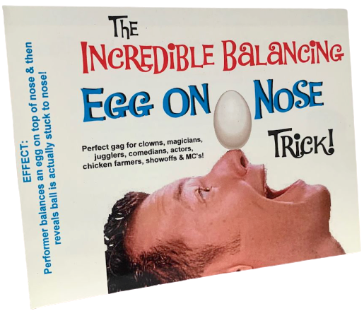 BALANCING EGG ON NOSE Balance Magic Trick Stunt Clown Kid Show Gag Joke Prank