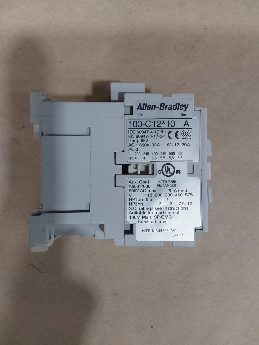 Allen Bradley Contactor 100-C12*10 Ser. A