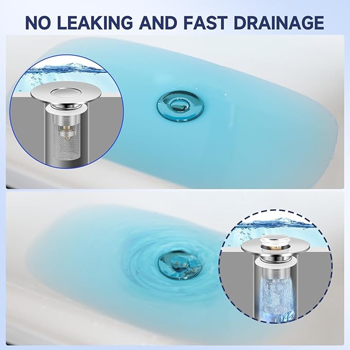 Stainless Steel Floor Drain Filter, Isolate Odor Pop Up Sink Drain Filter（2Pcs）