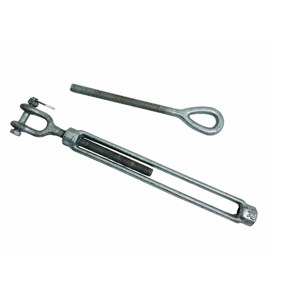 Hot Dip Galvanized Drop Forged JAW EYE Turnbuckle Pulley 1/2" x 9" , 2200 Lb-WLL