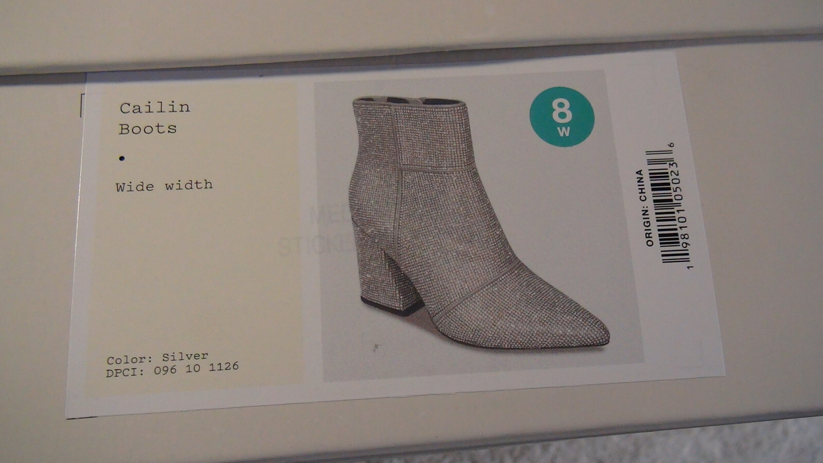 A New Day Cailin Womens Rhinestone Wide Width Ankle Boots Silver Size 8W