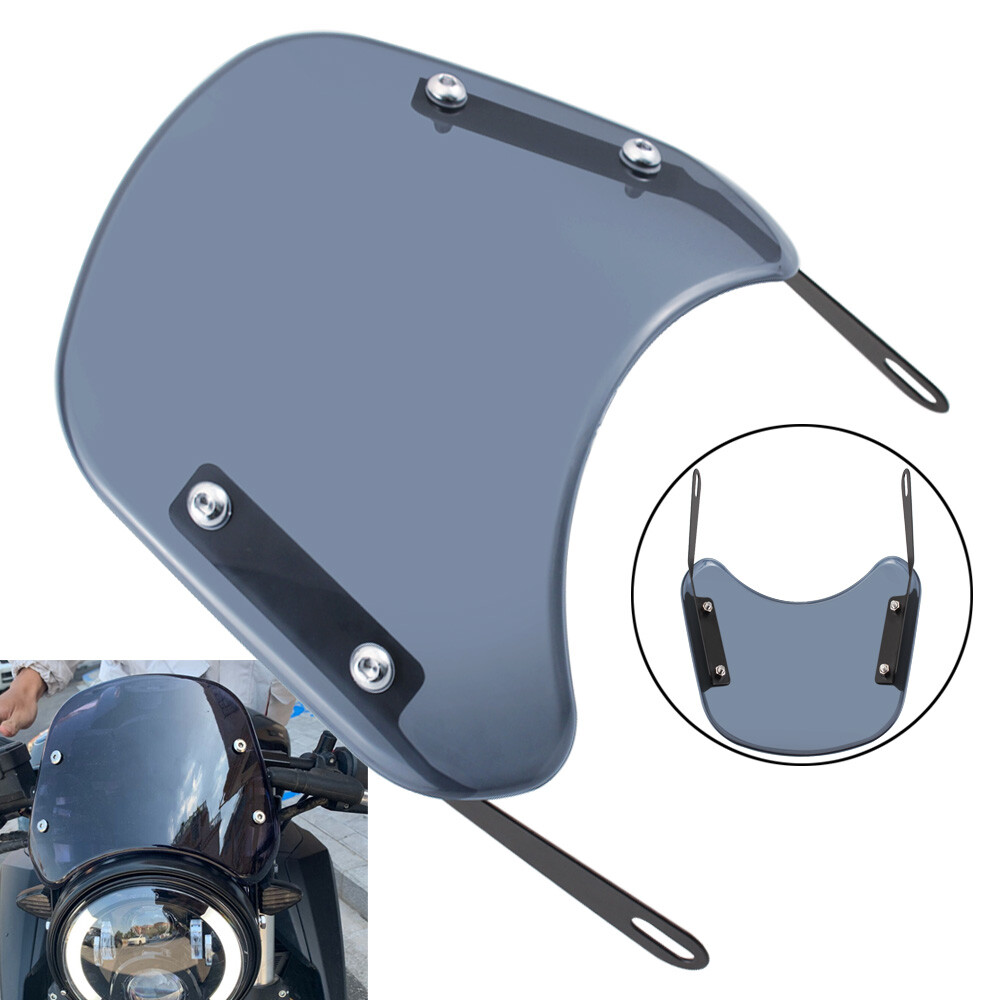 Universal Smoke 5-7'' Headlight Windshield Wind Deflector For Cafe Racer Yamaha